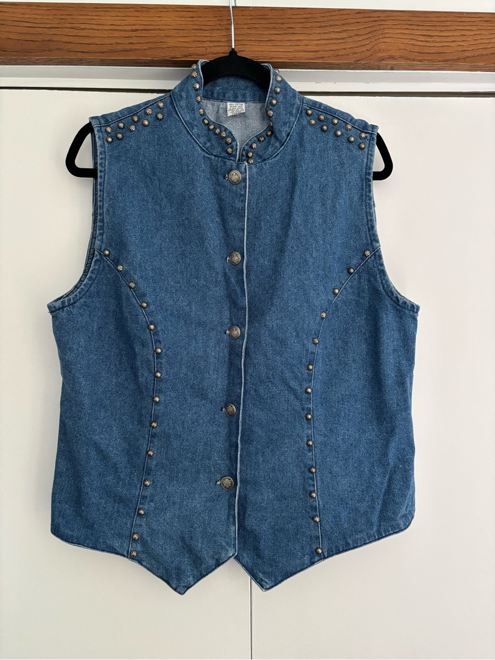 Vintage denim stud vest size large